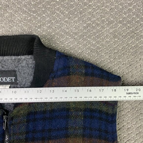 Codet Vest Mens XL Blue Green Brown Plaid Wool Blend Hunting Sherpa Fleece Lined - Picture 13 of 13